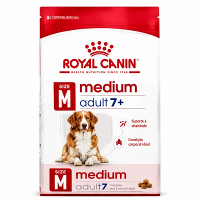 Royal Canin Medium Adult 7+ para Cães de Porte Médio com 7 Anos ou Mais 12kg