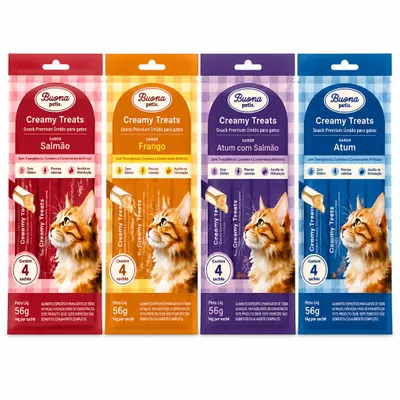 Pet Treats Creamy para Gatos 1 pacote ( 4 unidades)