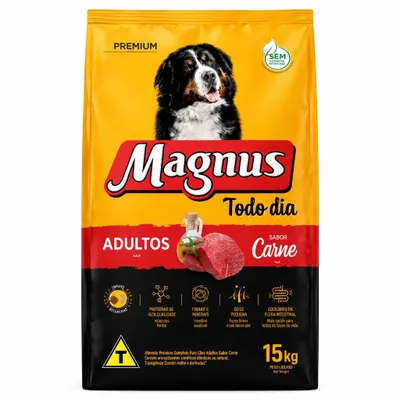 Magnus Todo Dia Cães Adultos Sabor Carne 15kg 