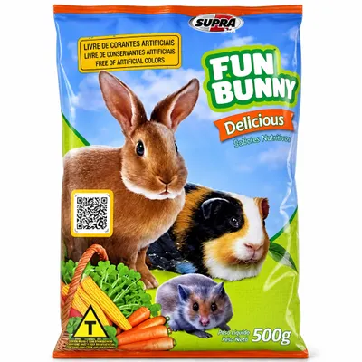 Racão para Coelhos e Roedores Funny Bunny Delicious 500g