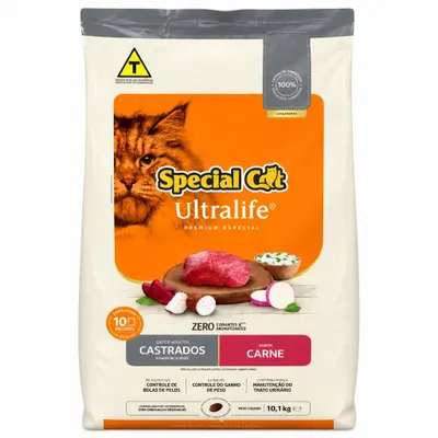 Ração Special Cat gatos Ultralfe Castrados carne