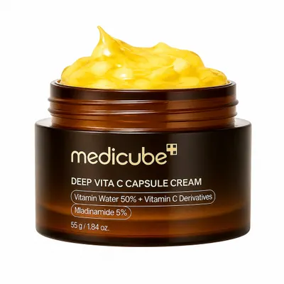 Medicube Deep Vita C Capsule Cream 55g — Creme Bifásico Clareador com Cápsulas de Vitamina C