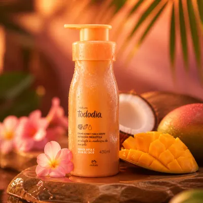 Creme Sorbet Desodorante Nutritivo para o Corpo Tododia Manga Rosa e Água de Coco 400 ml