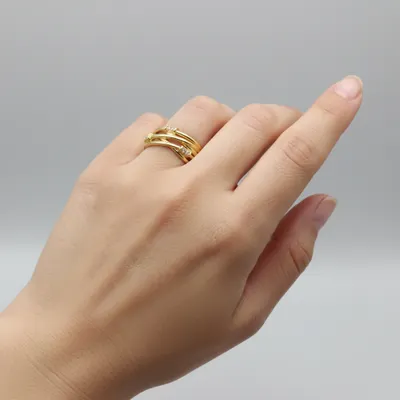 Anel Joyara com Banho Ouro Multibanda