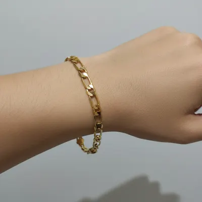 Pulseira Dourada Elos Retangulares