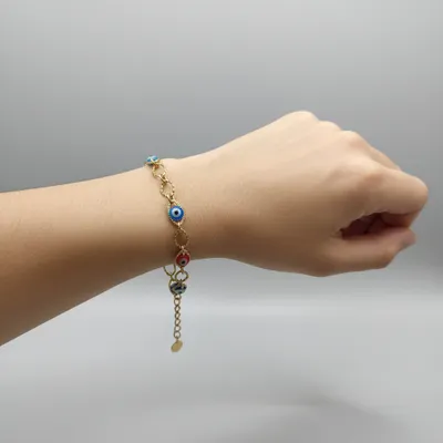 Pulseira Olho Grego Dourada