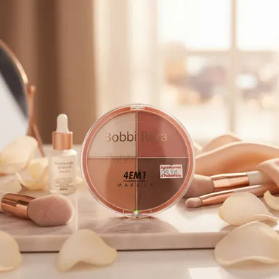 Paleta 4x1 iluminador,  blush e cotorno