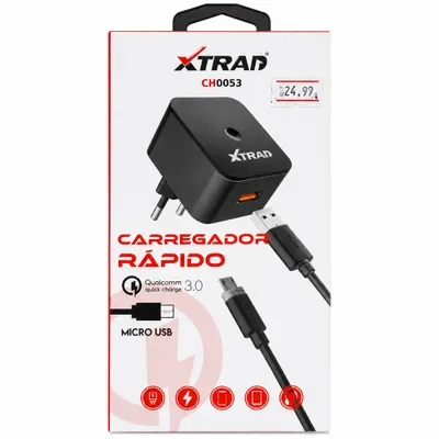 Carregador V8 USB Rápido Xtrap CH0053