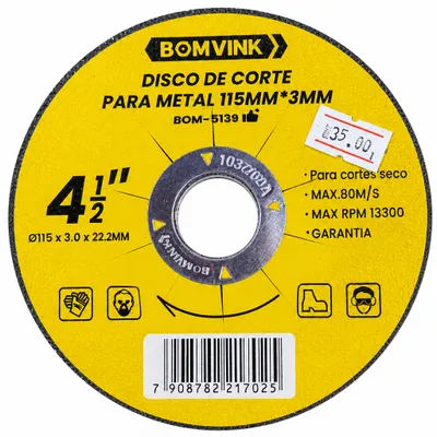 Disco de Corte para Metal 115mm