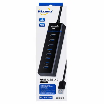 Hub USB 7 portas com LEDs