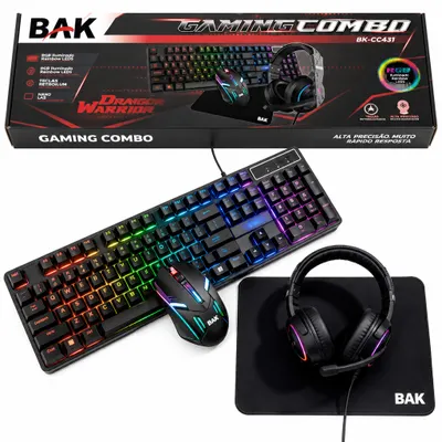 Kit Gamer Teclado + Mouse com LED
