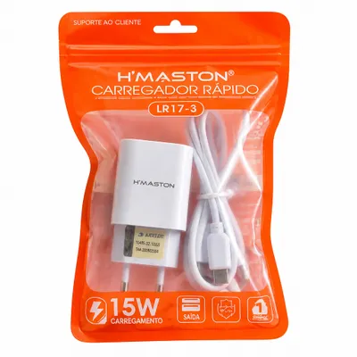 Carregador Rápido Tipo C USB-C para Celular e Smartphone – Fonte de Tomada