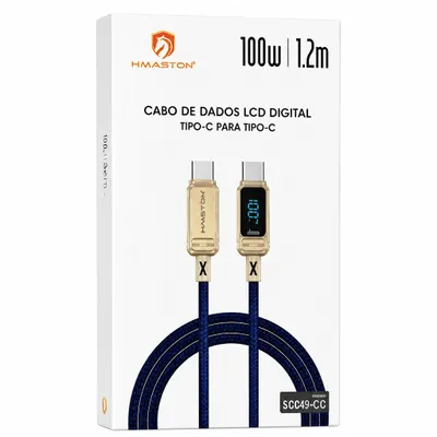 Cabo USB-C 1,2m para Carregamento e Transferência de Dados
