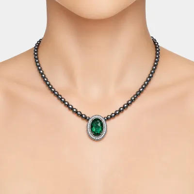 Colar CK MIMMO Zircônia Oval Esmeralda