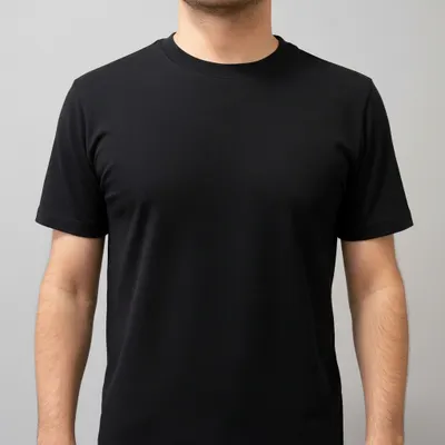 Camiseta preta lisa algodão egípcio