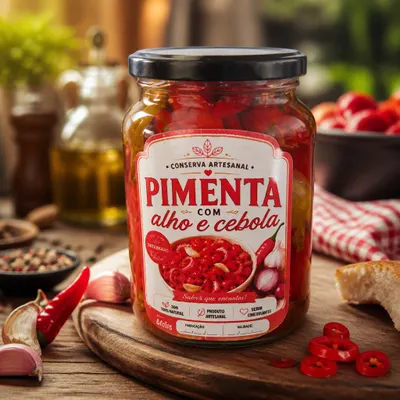 Pimenta com alho e cebola artesanal