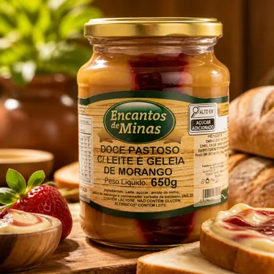 Doce Pastoso de Leite com Morango
