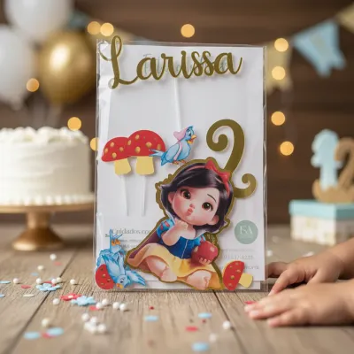 Topos de bolo branca de neve 