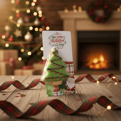 Card com biscoito natalino 