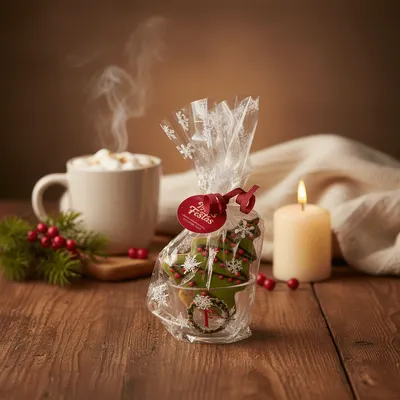 Xícara de café com biscoito natalino 