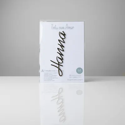 Topo de bolo Nome em lamicote 