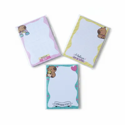 Bloco de Notas  Capivara Fofo- Amarelo  - Cópia