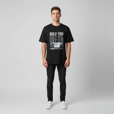 Camisa Algodão personalizada -Preta