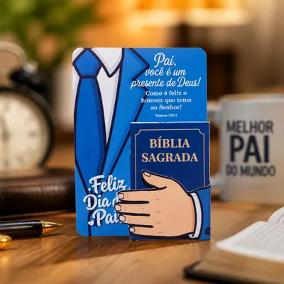 Card dia dos Pais - bíblia com 2 bis 