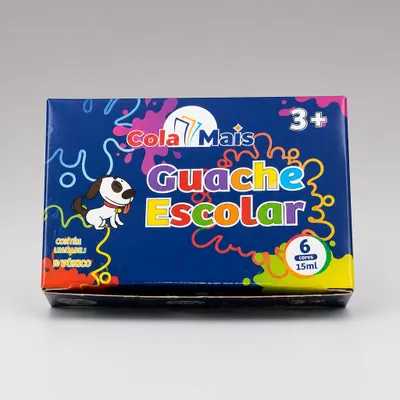Guache Escolar Cola Mais 6 Cores