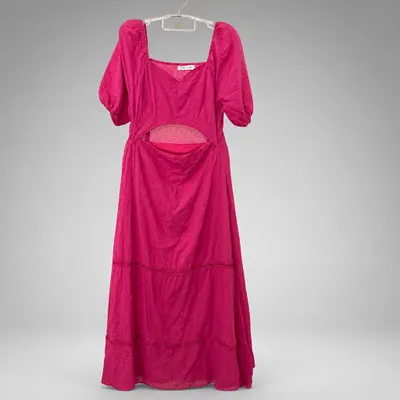 Vestido Pink tamanho G com estampa de pipoquinha 