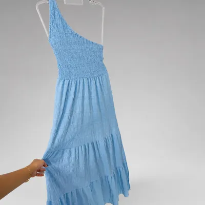 Vestido azul  franzido tamanho GG lovito