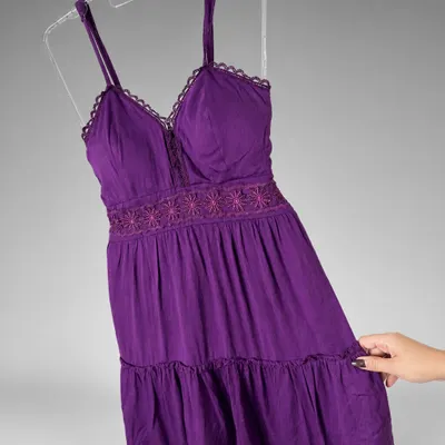 Vestido roxo com franzidos tamanho M 