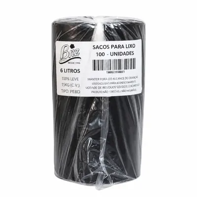 Saco Plastico Para Lixo 60L pc/100 und  Preto