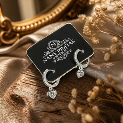 ARGOLINHA CLICK C/ PINGENTE CORAÇÃO ZIRCONIA K43