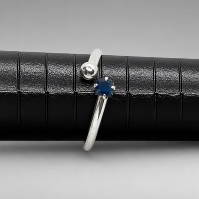 ANEL FALANGE BOLINHA/ZIRCONIA REGULAVEL AZUL  V071
