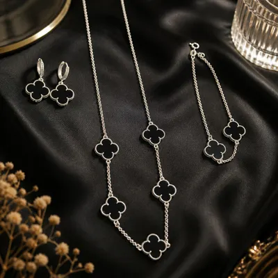 CONJUNTO INSPIRAÇÃO TREVO ONIX J55