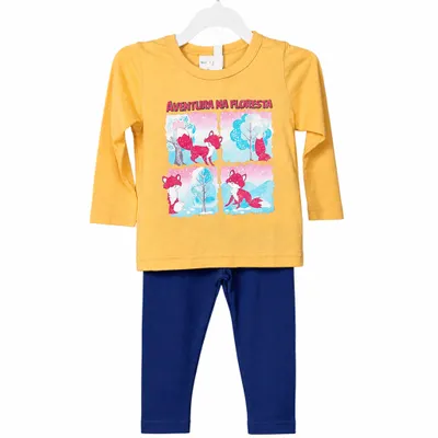 Conjunto Moletom Infantil Amarelo