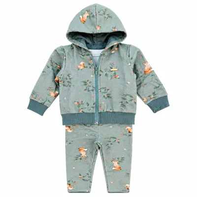 Conjunto Jaqueta Infantil Floral Verde