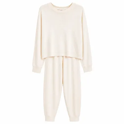 Conjunto de Moletom Branco calça pantalona