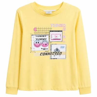 Camiseta Amarela Estampa Jovial