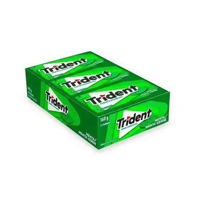 Goma Trident Menta Verde Display 168g  com 21 Un. de 8g