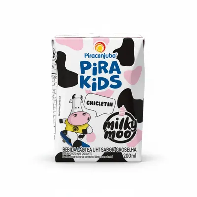Bebida Láctea Pirakids 200ml Milky Moo Chicletin