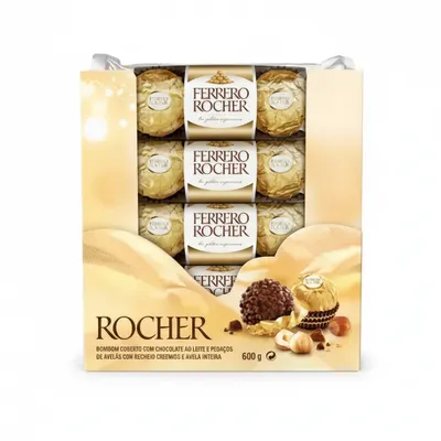 Bombom Ferrero Rocher Display 600g com 48 Un.