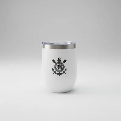 Copo térmico personalizado Corinthians com tampa 350mL