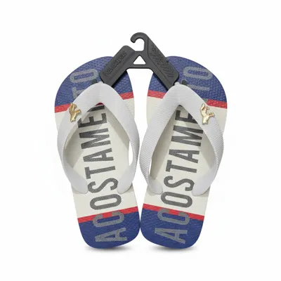 Chinelo acostamento infantil branco/azul