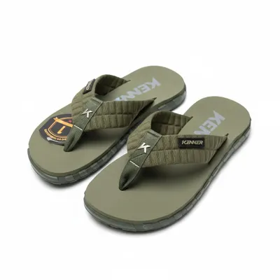 Chinelo Kenner verde militar masculino 