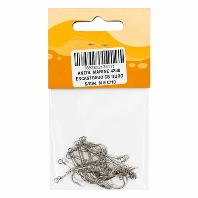 Anzol Marine 4330 Encastoado CB Duro S/ gir.N•6 C/10