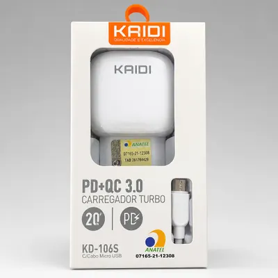 Carregador Turbo KD-106S USB
