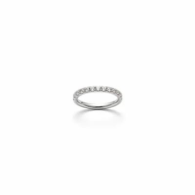 Argola cravejada segmento prata 8mm