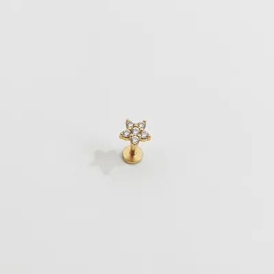 Flor 5 pétalas grande dourado 